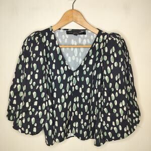 Maygel Coronel x Falabella Puff Sleeve Blouse Top Spotted